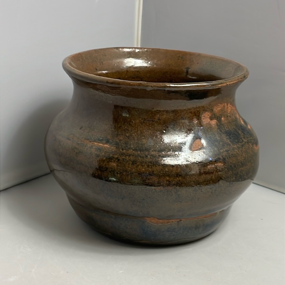 Studio Art Pottery‎ Planter Pot Rustic Brown Hand Crafted Glazed